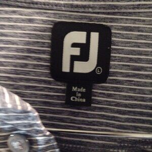 Fj Footjoy mens XLt striped shirt with Mitsubishi Electric monogram